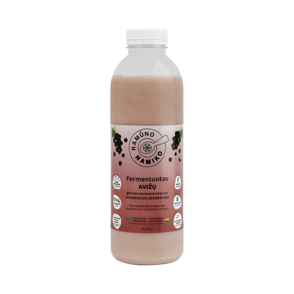 NAMIKO fermentuotas avižų gėrimo koncentratas SU JUODAISIAIS SERBENTAIS, 750ml