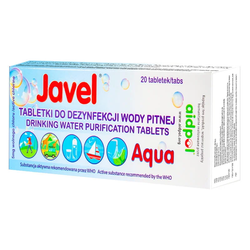 tabletki-do-uzdatniania-wody-pitnej-javel-aqua-box Geriamojo vandens apdorojimas, dezinfekavimo tabletės JAVEL AQUA 20 tb