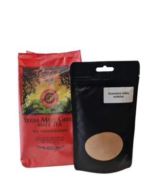 Mate Green Energia 400 g + 100 g. GUARANOS miltelių. Žalia ENERGIJA !