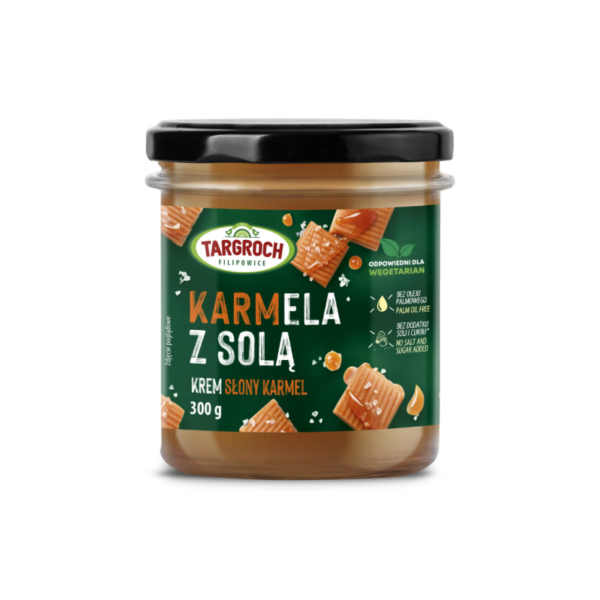 KARAMELĖ SU DRUSKA - Sūdytos karamelės skonio kremas (BE CUKRAUS) 300g