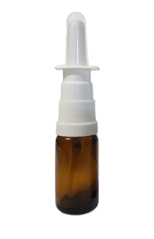 Stiklinis buteliukas su nosies purkštuvu 10ml