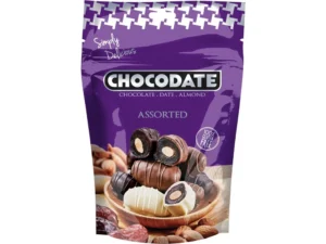 DUBAI Chocodate – šokoladinės datulės su migdolais, asorti 90g