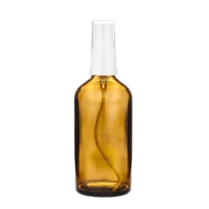 Rudas stiklinis buteliukas 100 ml + stiklo pipete