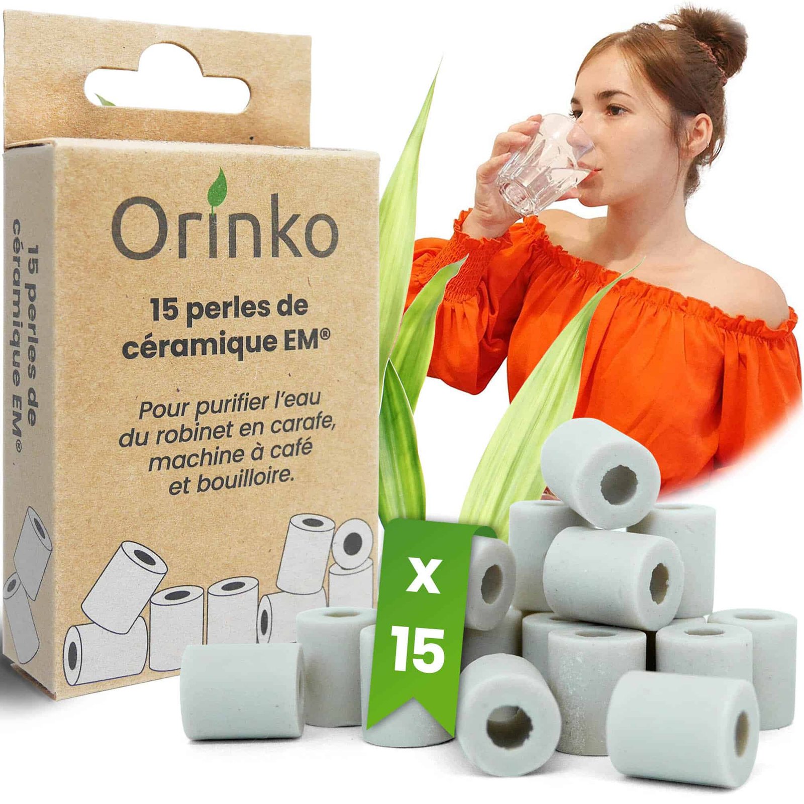15 EM®pilkų keraminių karoliukų (dėžutė) (chloro skoniui ir cheminėms medžiagoms šalinti)